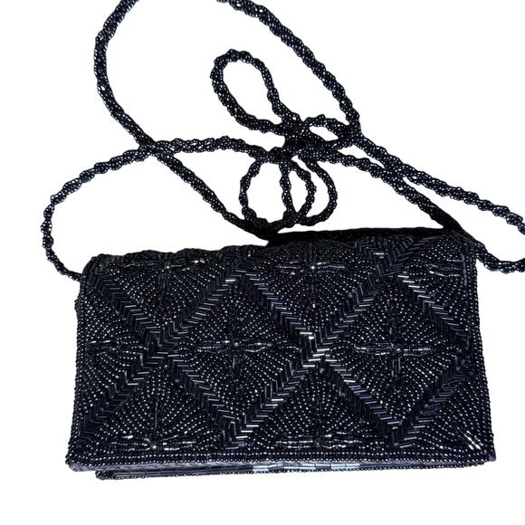 Beautiful Beaded Diamond Crossbody Purse Evening Prom Wedding - Picture 1 of 4